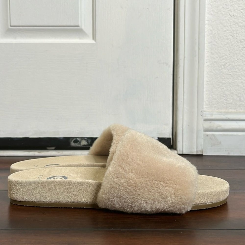 Johnny Was Calme Faux Fur Slide Women's size 10  New - Picture 2 of 9